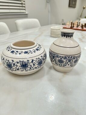 Blue & White Ceramic Decorative Vases